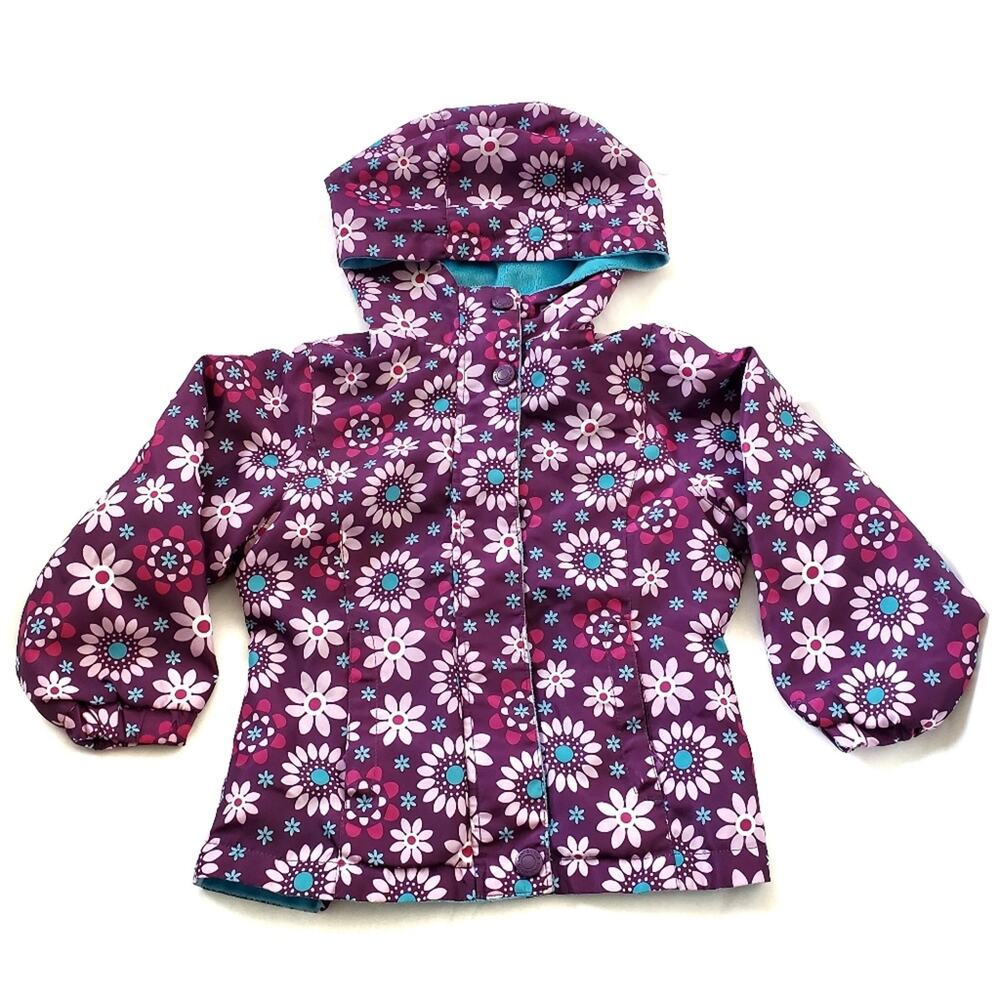 London Fog | Floral Fleece Lined Hooded Coat